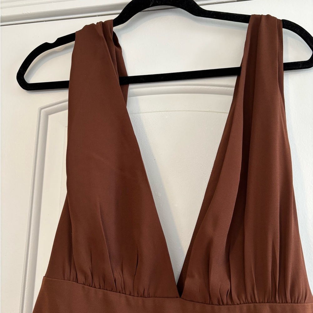 NWT Reformation Velda Dress in Chocolate - Picture 3 of 6